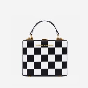 Brandon Blackwood Kendrick Trunk (Black White Checkerboard Print Leather)